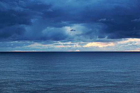 스카이, 바다, 대서양, 호수, 물, 블루, 구름