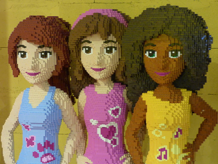 Lego, ženske, dekleta, človek, znak, blazinice, figur