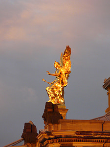 goud, beeldhouwkunst, Dresden, Duitsland, gouden standbeeld
