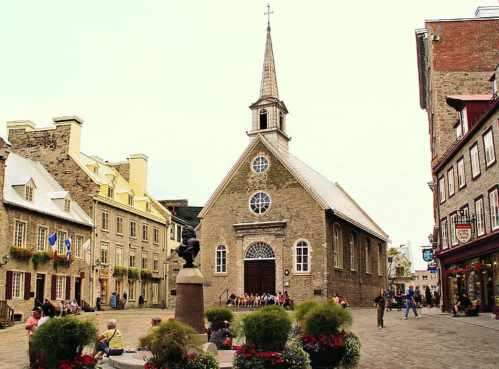 canada, quebec, old town, church, old church, history, old buildings