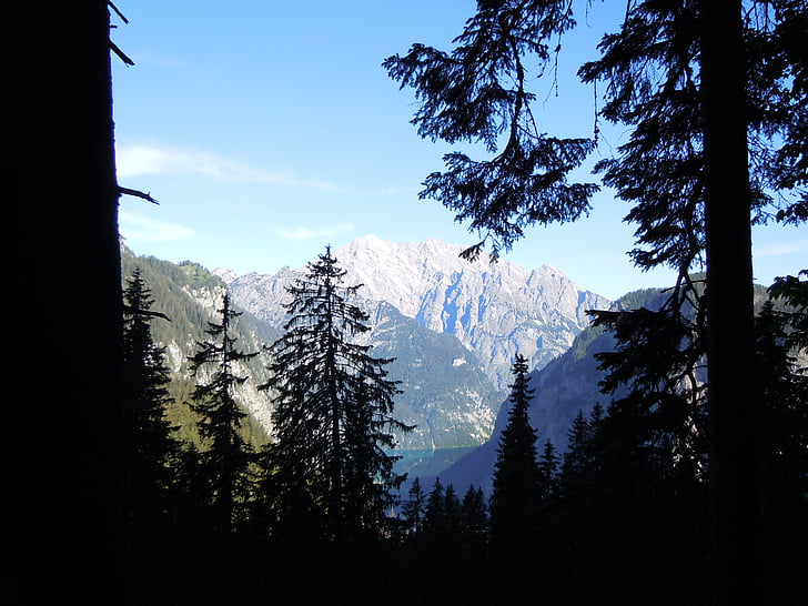 a Watzmann, Berchtesgaden nemzeti park, nagy watzmann, watzmannfrau, hegyi, a Watzmann közel csúcs, nemzeti park
