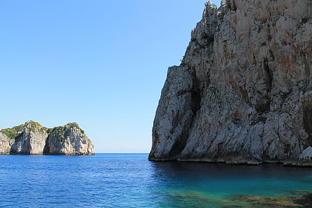 Capri, Vidusjūras reģiona, Itālija, jūra, krasts, ūdens, brīvdiena