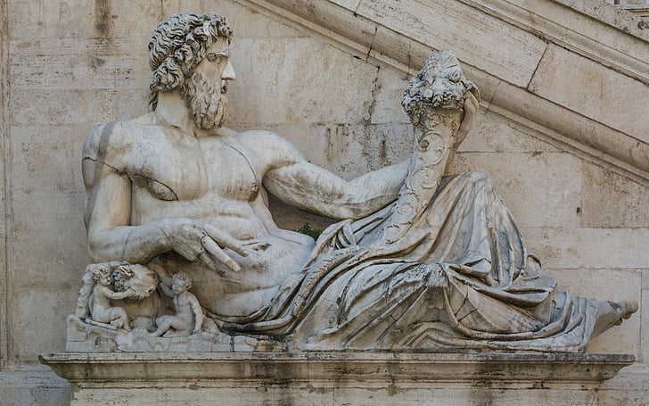 Roma, estátua, Praça do Capitólio, Capitol hill, Itália, arquitetura, escultura