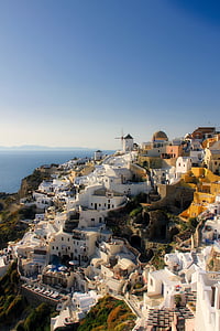 Santorini, Grecja, budynki, Domy, Morza Śródziemnego, Turystyka, wakacje