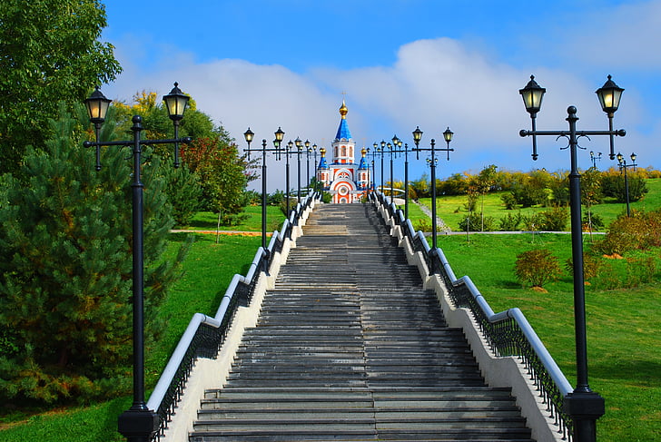 templis, parks, kāpnes, Habarovska