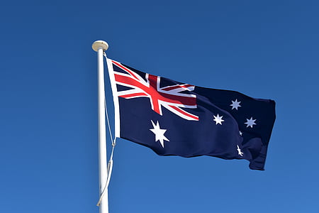Avustralya, bayrak, gökyüzü, Kutup, Bayrak direği, sembol, ülke