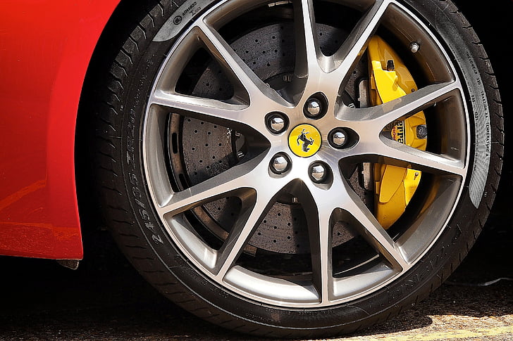 Ferrari, borde de la, llanta de aleación, borde de la rueda, rueda, rueda de la aleación, neumático