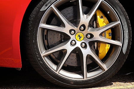 Ferrari, rand, ALU fælg, fælgen, hjulet, ALU fælg, dæk