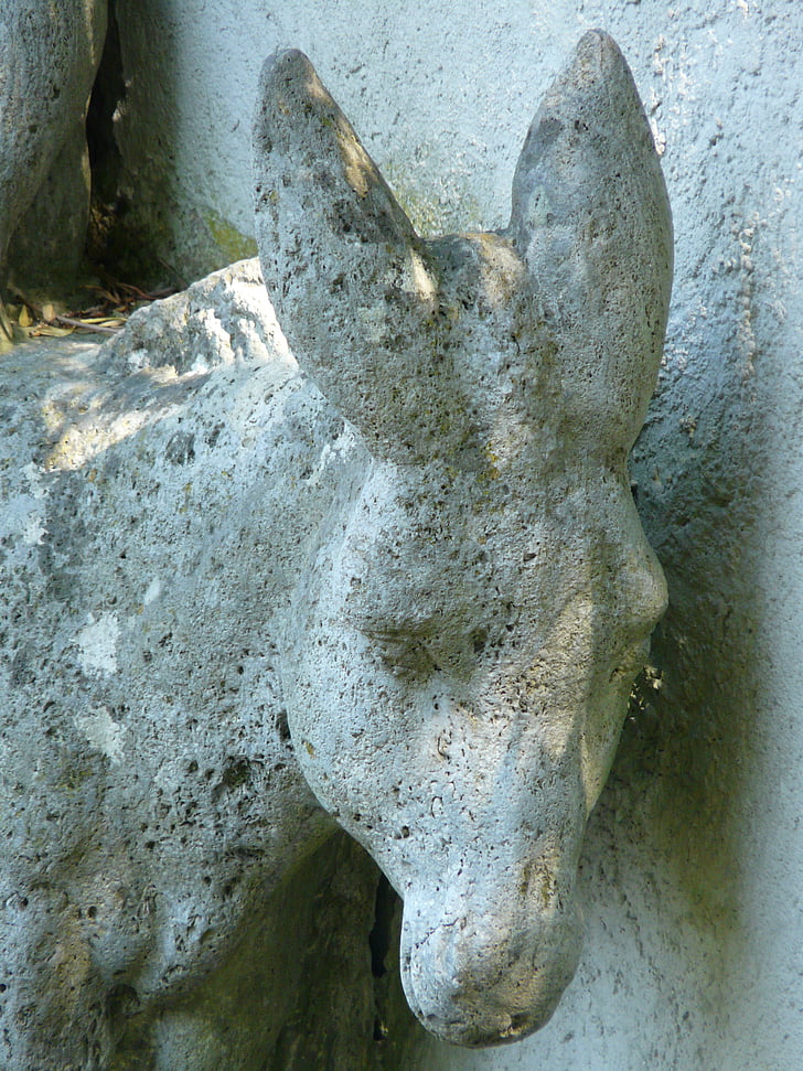 figure, donkey, animal, ride, stone, stone figure, romance