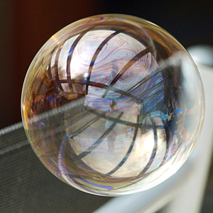 soap bubble, large, colorful, iridescent