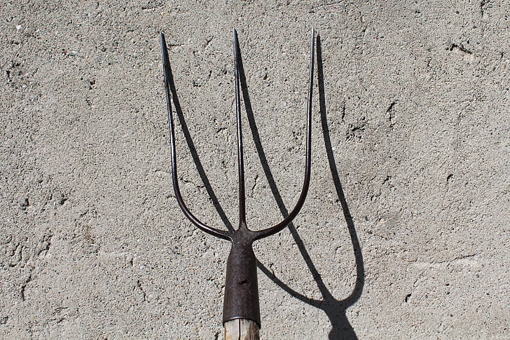 pitchfork, gallows, agricultural tool, agriculture, tips, trident, tools