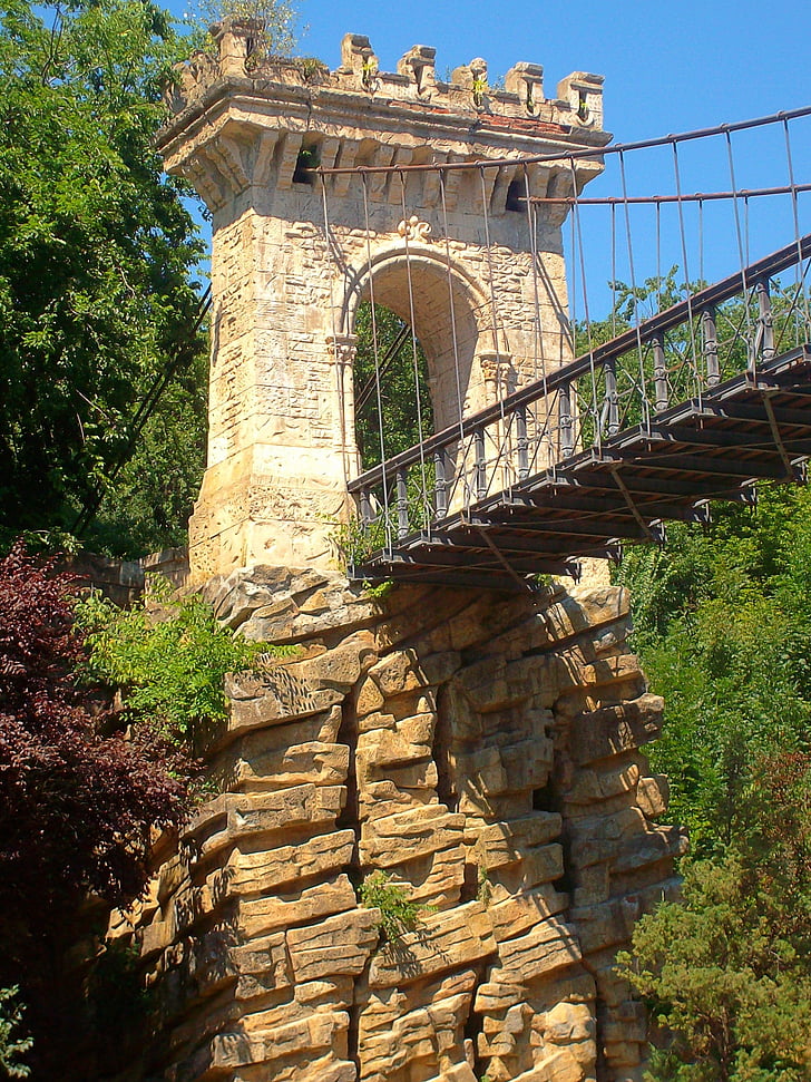 ponte, Torre, margem de ponte, penhasco, Craiova, Romênia, Romanescu