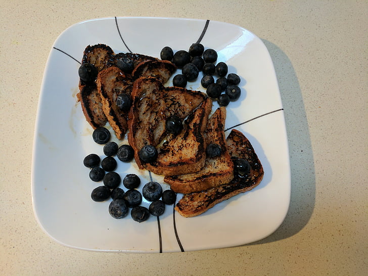 fransk toast, blåbær, morgenmad