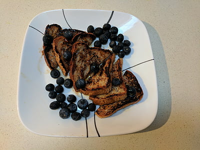 fransk toast, blåbær, frokost