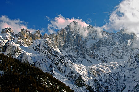 eventyr, Alpine, Alperne, højde, klatre, skyer, kolde