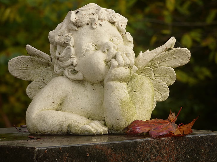 Angel, deco, kirkegården, Angel figur, stein