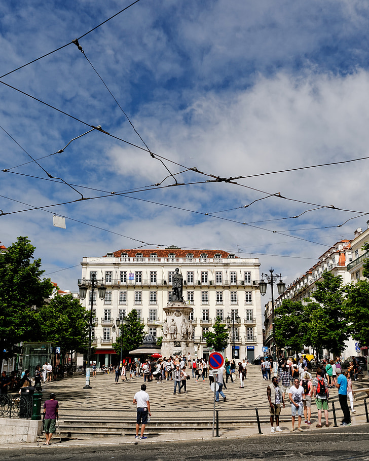 Lisboa, Portugal, plass, kiosk, gamlebyen, Lisboa, Sommer
