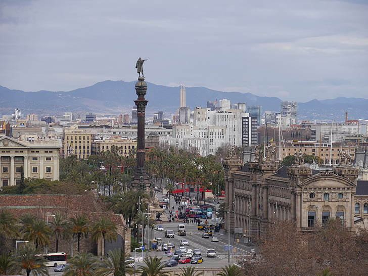 dikke darm, Barcelona, uitzicht op de stad, stadsleven, stad, Spanje, Toerisme