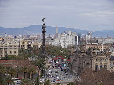 dois pontos, Barcelona, vista da cidade, vida na cidade, cidade, Espanha, Turismo