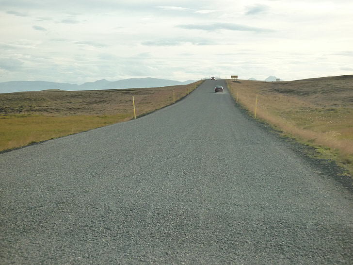 Island, natur, landskapet, veien