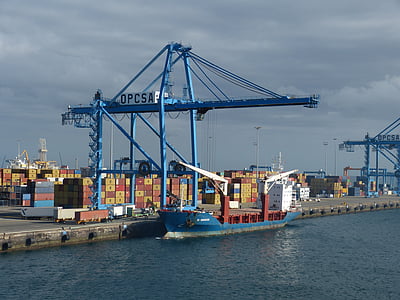 container, port, vand, skib, Fragt, container terminal, industri