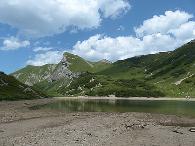 piscina, Lago, parte superior schochen, punta de Sulz, palidez, montañas, Cumbre de