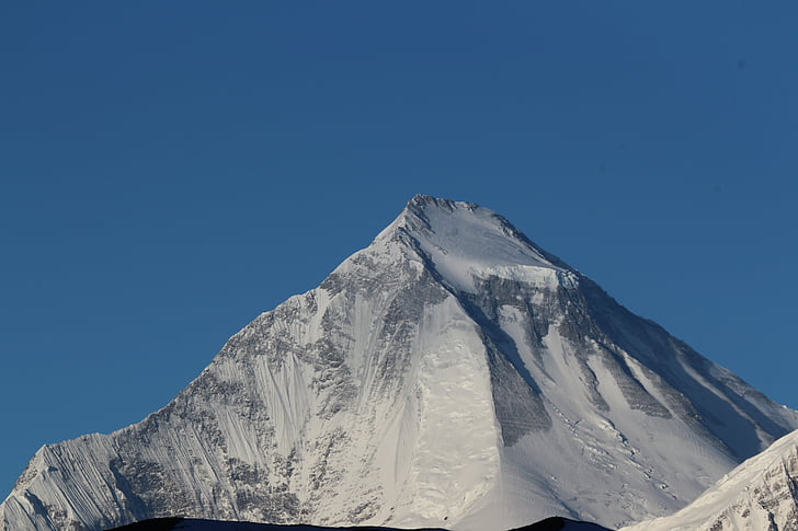 Summit, Hora, sněhové čepice, scenérie, krajina, modrá, sníh
