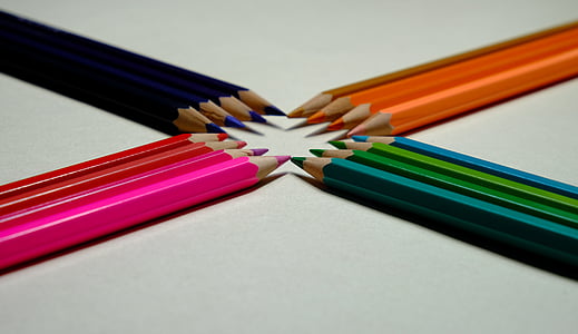 blyant, farge av bly, enkel, farge