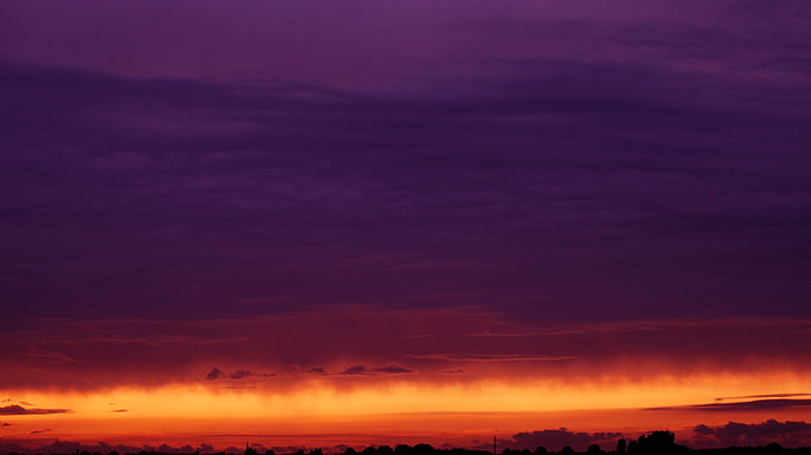 backlit, color, dawn, dusk, evening, luminescence, purple sky
