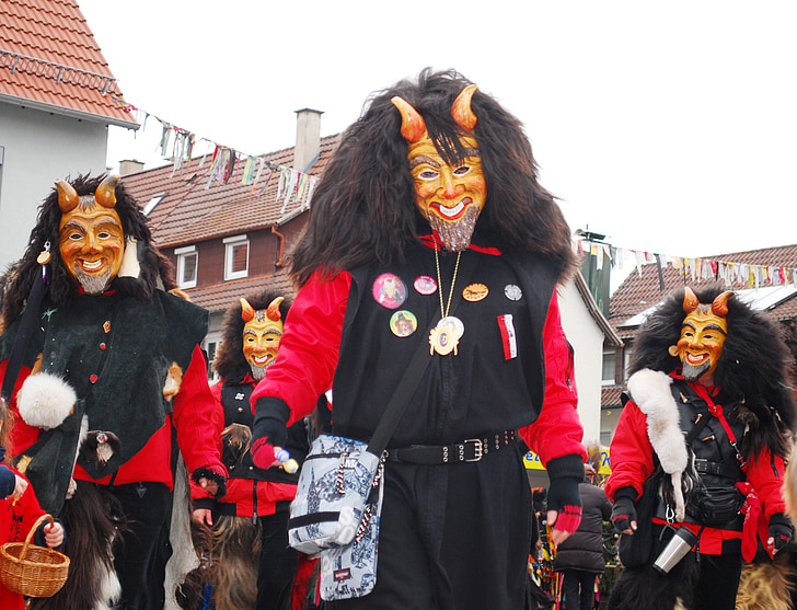Carnaval, mardi gras, Allemagne, masque, diable, heureux, masque - déguisement