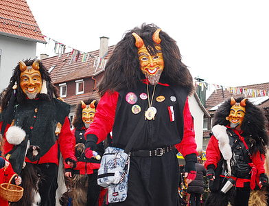 Carnaval, stuk, Duitsland, masker, duivel, Gelukkig, maskeren - vermommen