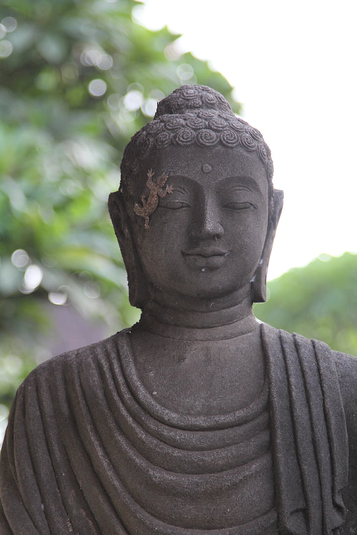 Buddha, staty, grå, sten, Bali, Indonesien