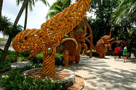 Kunst, Blumentöpfe, Park, Thailand, Kulturen, Asien