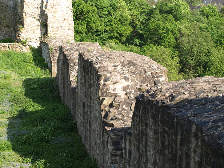Castle wall, medeltiden, väggen, staden blankenberg, historiskt sett