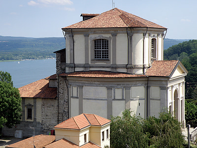 Arona, Chiesa di san carlo, jezero maggiore, Italija, Piemont, Europe, vode