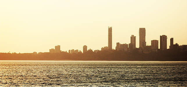 Mumbai, Bombay, India, skyline, byen, Metropole, høye stiger