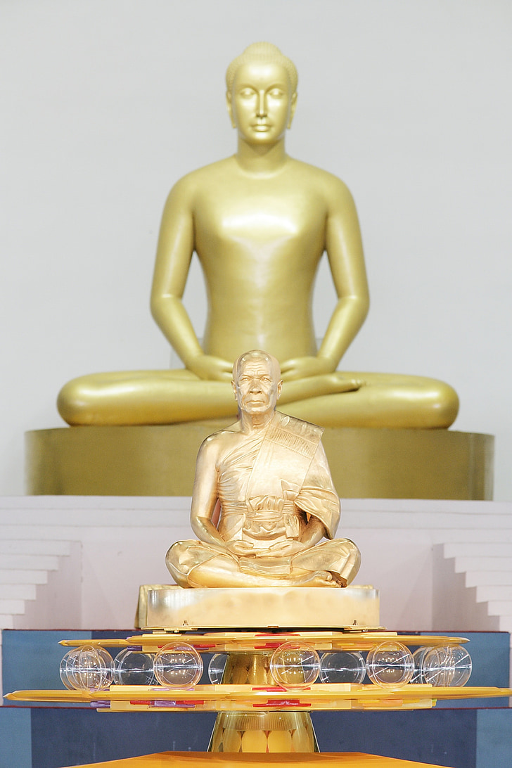 Buda, budistas, meditar, Wat, Phra dhammakaya, Tailândia, ouro