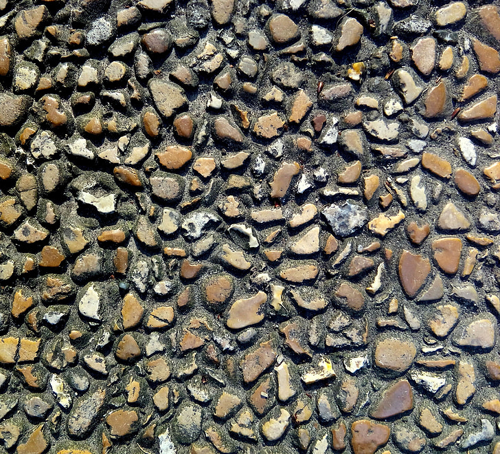 pedras, pequeno, rocha, mineral, marrom, cinza