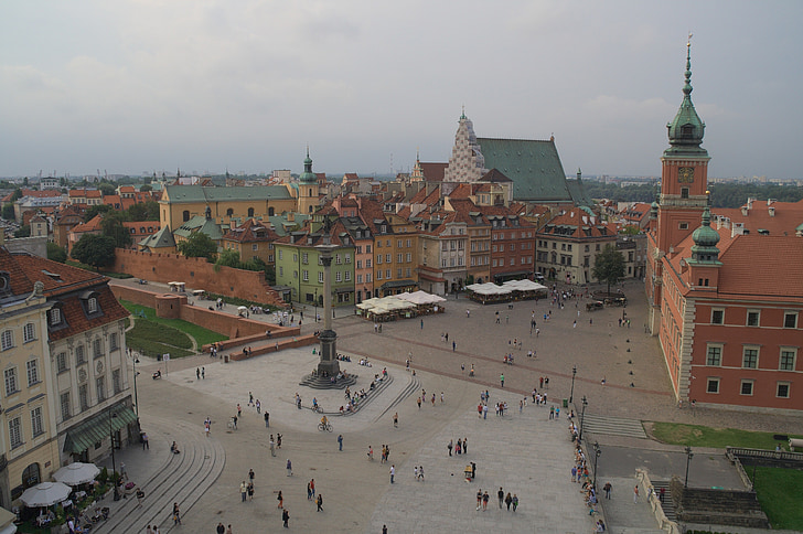 Polonia, Varsovia, casco antiguo, Castillo, arquitectura, paisaje urbano, lugar famoso
