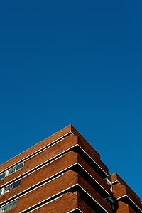 brun, betong, hög, upphov, byggnad, blå, Sky