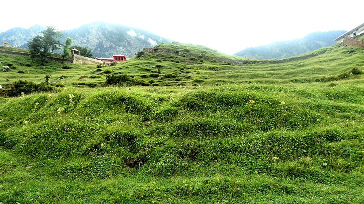 landscape, clouds, natural, sky, mountain, grass