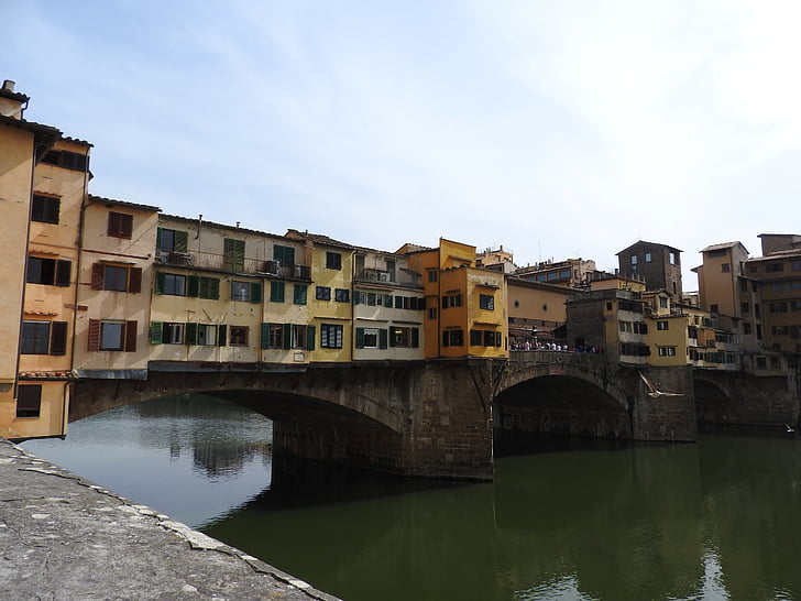 Italien, Florens, arkitektur, Arno, Bridge, Ponte vecchio, floden Arno