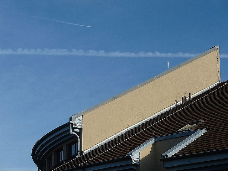 roof, aircraft, sky, architecture