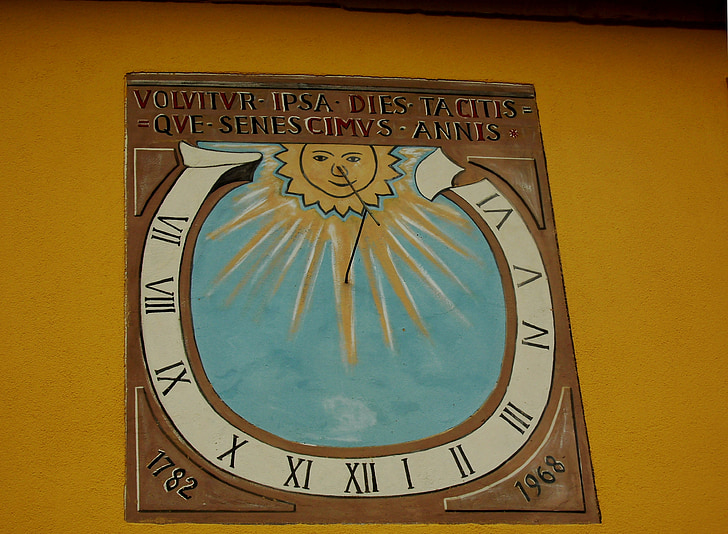 kello, aurinkokello, Neuenkirch olen merkki, Baijeri, aika, aika osoittaa, kello