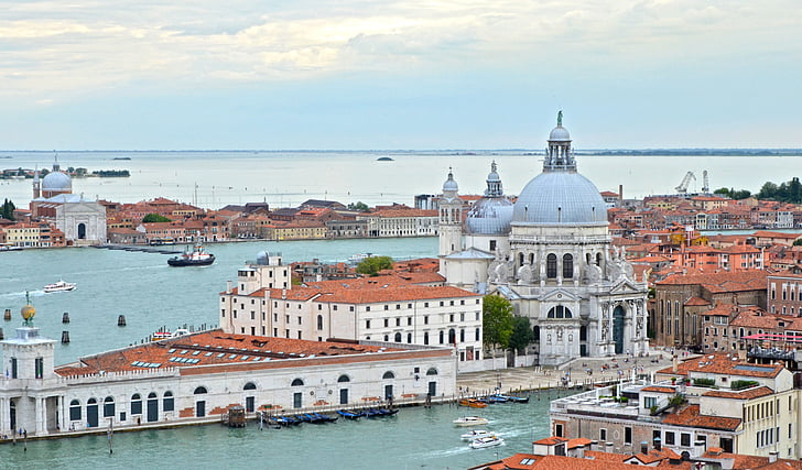Benátky, město na laguně, Venezia, kostel, Santa maria della salute, Canal grande, Itálie