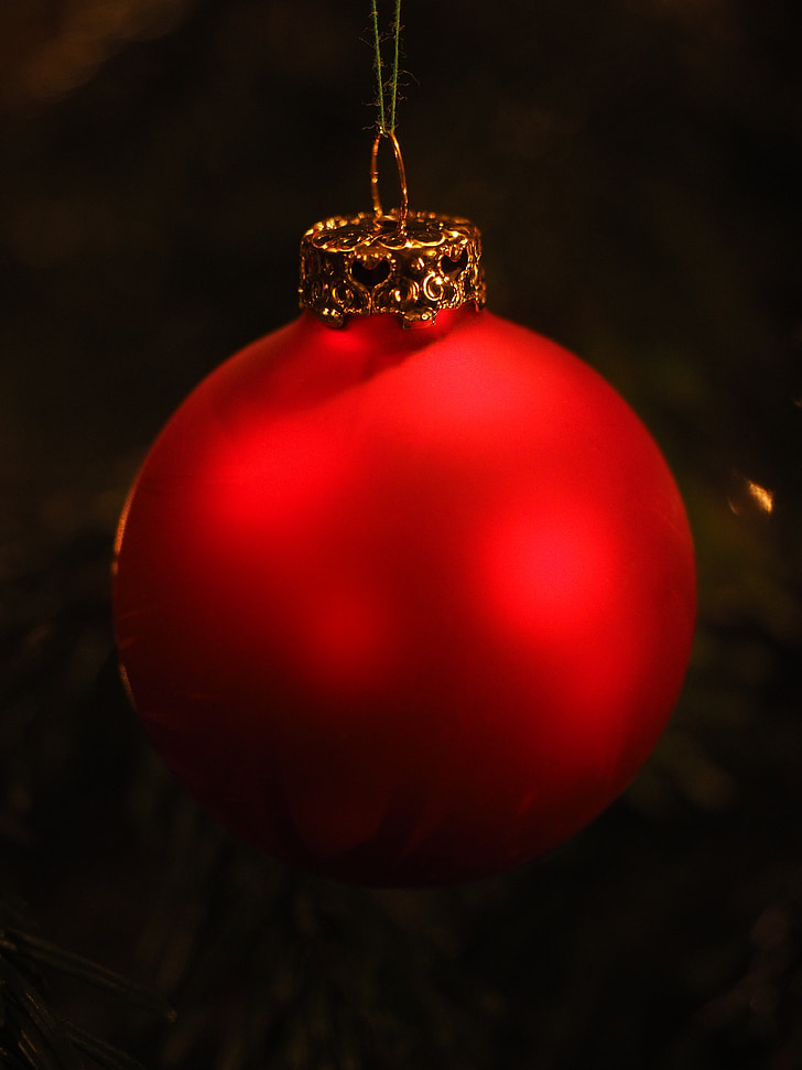 kaca bola, merah, Natal, dekorasi Natal, ornamen Natal, hiasan Natal, waktu Natal