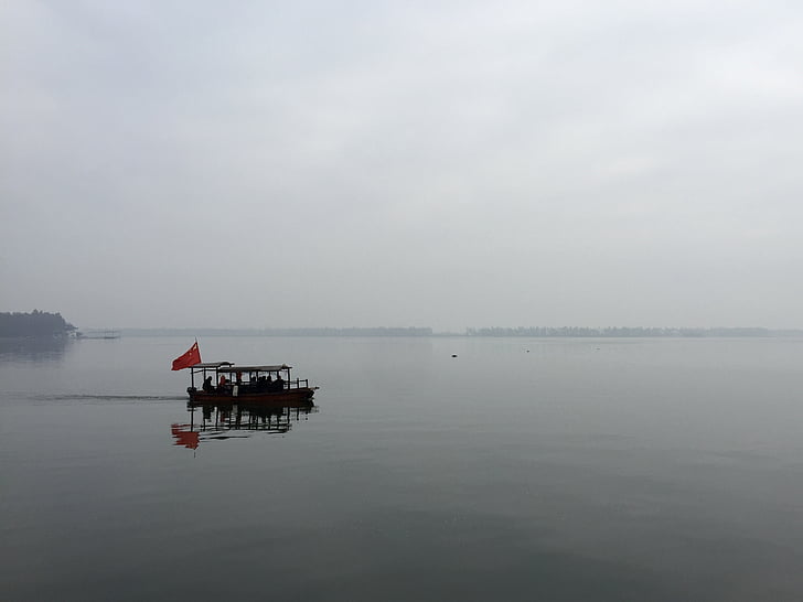 sjön tingtao, Wuhan, Kina, vatten, naturen, Asia, nautiska fartyg