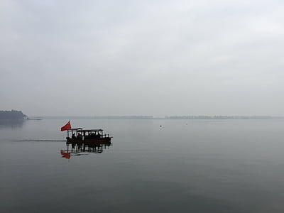 sø tingtao, Wuhan, Kina, vand, natur, Asien, nautiske fartøj