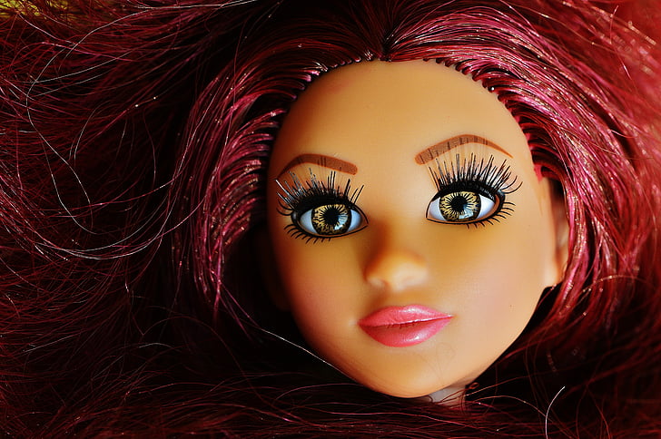 boneka, Ayu, wajah, mata, Salon Kecantikan, rambut, Gadis