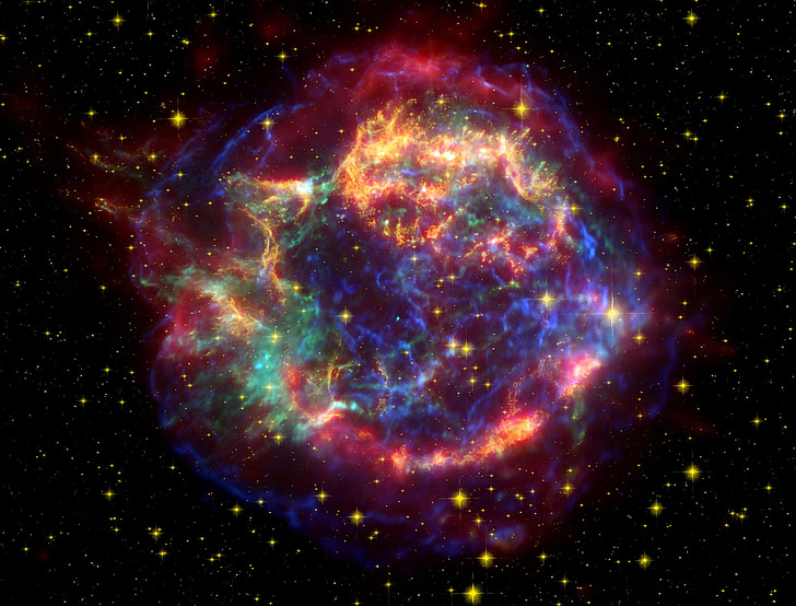 Cassiopeia ett, CAS en, Supernova resten, stjärnbilden Cassiopeia, supernovaexplosion, supernovor, stjärnhimmel